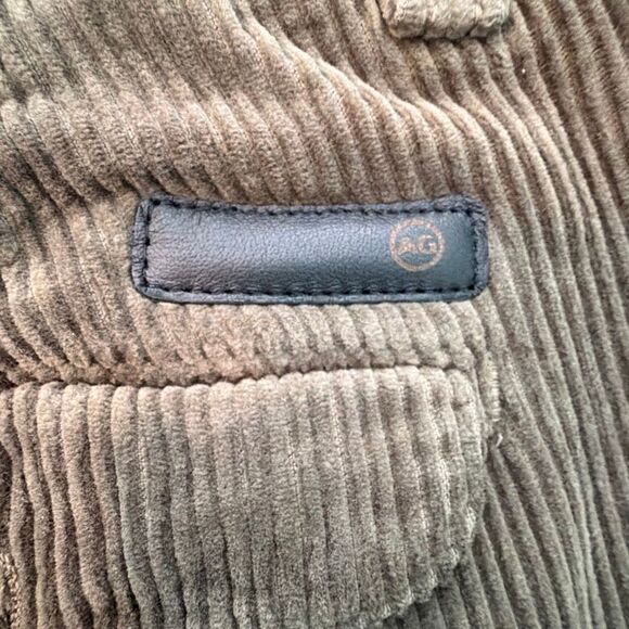 Adriano Goldschmied AG Turner Corduroy Cargo Loose Crop Pant Hunter Green 31x31 - Picture 6 of 10